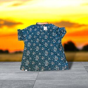 NWT Puma Mens Size Xxl Pique Heirloom Polo Ocean Tropic Blue Floral Golf Shirt